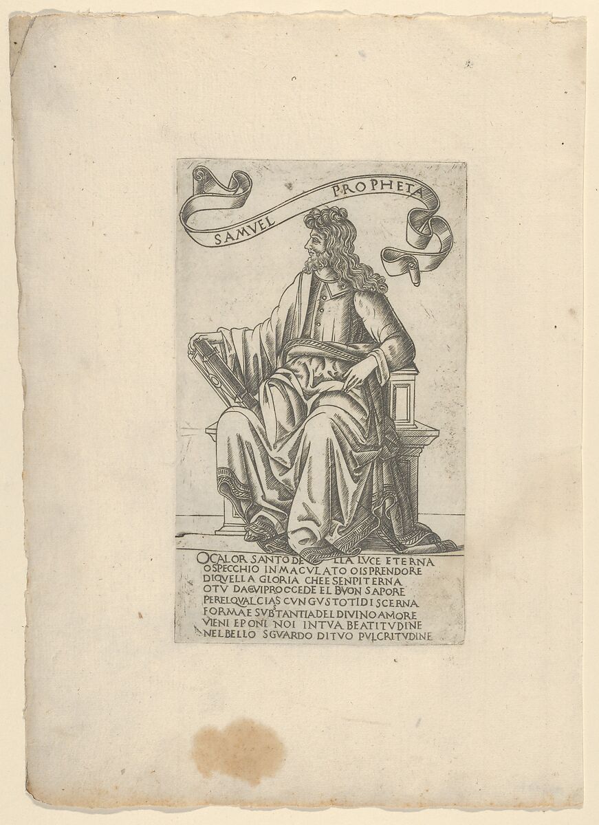 The Prophet Samuel, from Prophets and Sibyls, Francesco Rosselli (Italian, Florence 1448–1508/27 Venice (?)), Engraving 