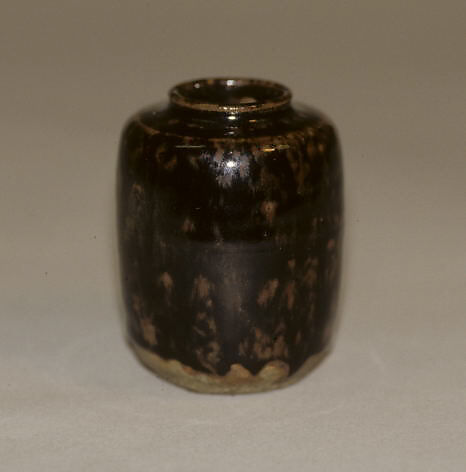 Tea Jar, Clay covered with glaze spotted with black (Seto ware), Japan 