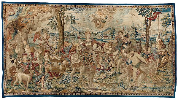 Seven Deadly Sins: Gluttony tapestry, Designed by Pieter Coecke van Aelst (Netherlandish, Aelst 1502–1550 Brussels), Wool, silk, silver-gilt metal thread, Flemish, Brussels 