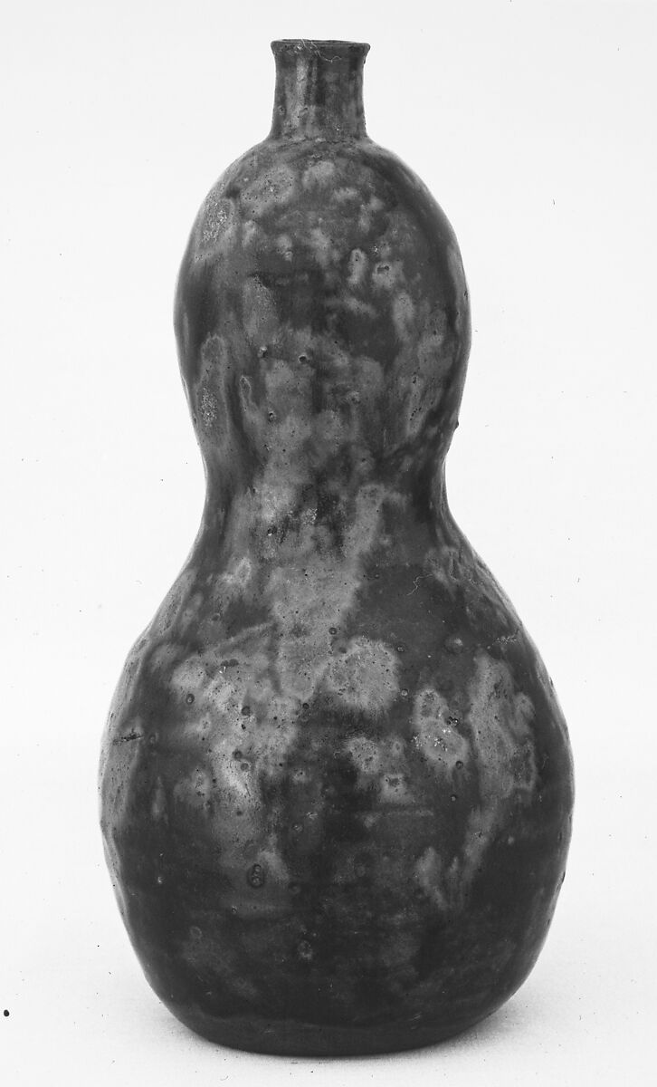Wine Bottle, Clay covered with a rough, mottled glaze (Seto ware), Japan 