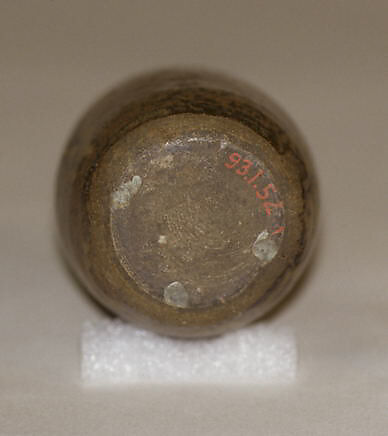 Tea Jar, Clay covered with dappled and streaked glaze; right-handed itogiri (Seto ware), Japan