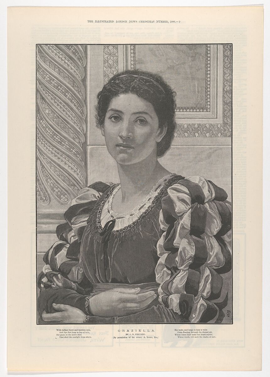 Graziella, from "Illustrated London News" Christmas Number, After Charles Edward Perugini (British (born Italy), Naples 1839–1918 London), Wood engraving 