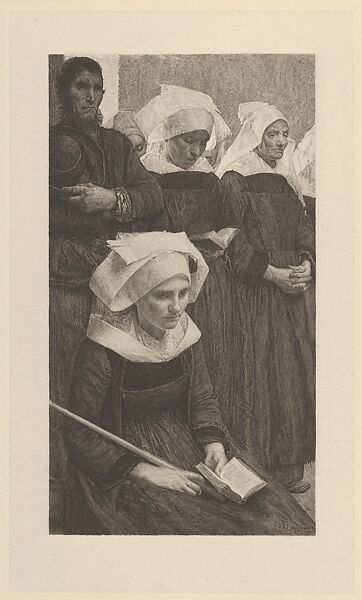 The Pardon, Eugène Gaujean (French, Pau 1850–1900 Andrésy), Etching on chine collé; proof 
