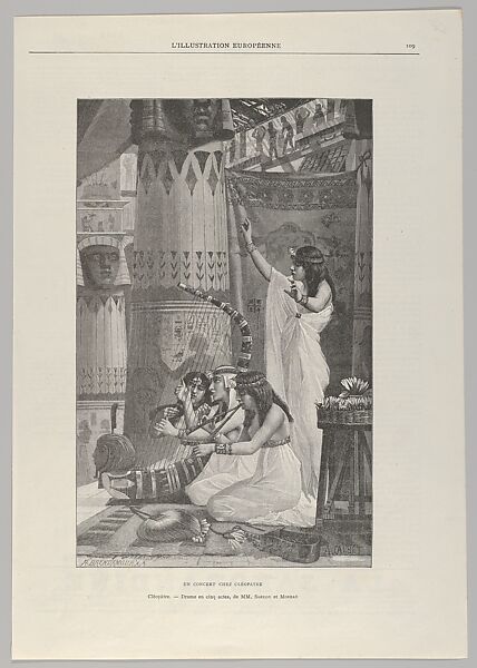 A Concert at Cleopatra's, from "L'Illustration Européenne", Richard Brend&#39;amour (German, Aachen 1831–1915 Düsseldorf), Wood engraving 
