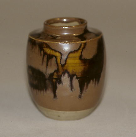 Tea Jar, Clay covered with glaze (Seto ware, Tobi kusuri type glaze), Japan