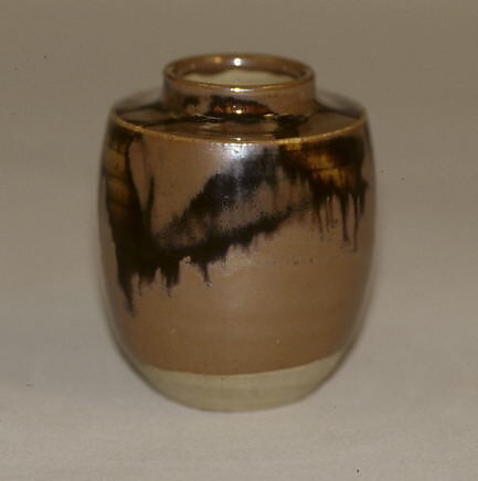 Tea Jar, Clay covered with glaze (Seto ware, Tobi kusuri type glaze), Japan