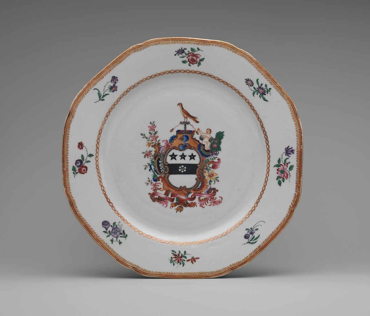 Plate, Porcelain, Chinese, for American market 