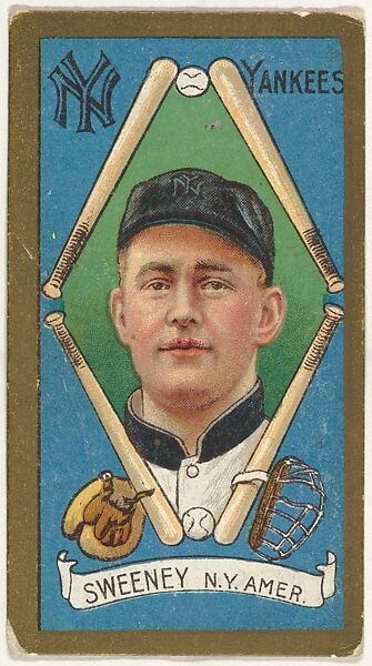 Edward Sweeney, New York Yankees, American League, from the "Baseball Series" (Gold Borders) set (T205) issued by the American Tobacco Company, Issued by the American Tobacco Company, Commercial color lithograph 