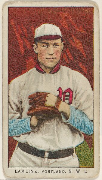 Lamline, Portland, Northwestern League, from the "Obak Baseball Players" set (T212), issued by the American Tobacco Company to promote Obak Mouthpiece Cigarettes, Issued by the California branch of the American Tobacco Company, Commercial color lithograph 