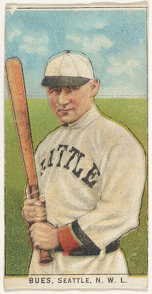 Bues, Seattle, Northwestern League, from the "Obak Baseball Players" set (T212), issued by the American Tobacco Company to promote Obak Mouthpiece Cigarettes, Issued by the California branch of the American Tobacco Company, Commercial color lithograph 