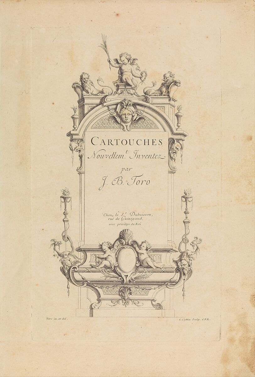 Cartouches Nouvellement Inventez par J.B. Toro  (Title Page), Jean Bernard Toro (French, Dijon 1672–1731 Toulon), Etching 