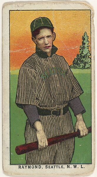 Raymond, Seattle, Northwestern League, from the "Obak Baseball Players" set (T212), issued by the American Tobacco Company to promote Obak Mouthpiece Cigarettes, Issued by the California branch of the American Tobacco Company, Commercial color lithograph 