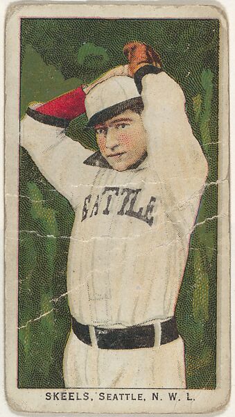 Skeels, Seattle, Northwestern League, from the "Obak Baseball Players" set (T212), issued by the American Tobacco Company to promote Obak Mouthpiece Cigarettes, Issued by the California branch of the American Tobacco Company, Commercial color lithograph 