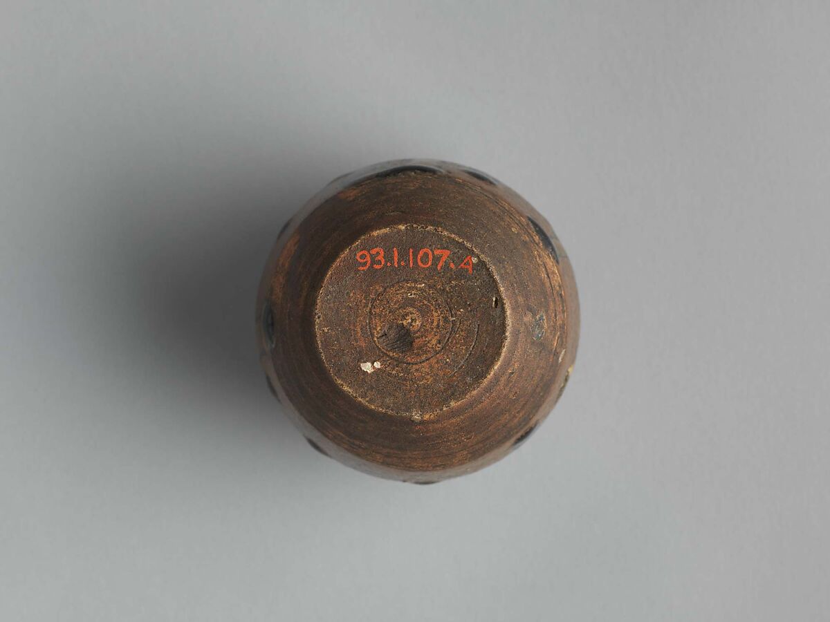 Tea Jar, Clay covered with a thin glaze and with streaks in overglaze (Seto ware), Japan