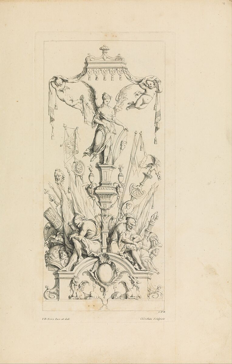 Trophées Nouvellement Inventez par J.B. Toro., Jean Bernard Toro (French, Dijon 1672–1731 Toulon), Etching 