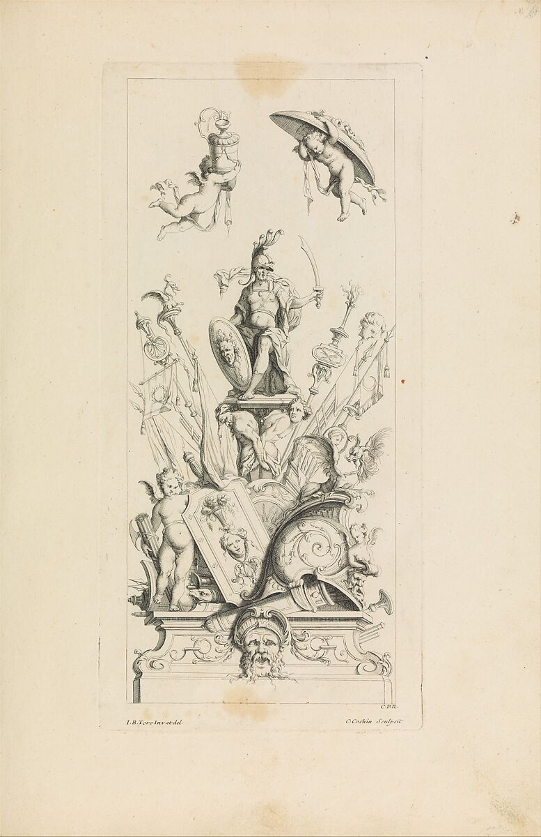 Trophées Nouvellement Inventez par J.B. Toro., Jean Bernard Toro (French, Dijon 1672–1731 Toulon), Etching 