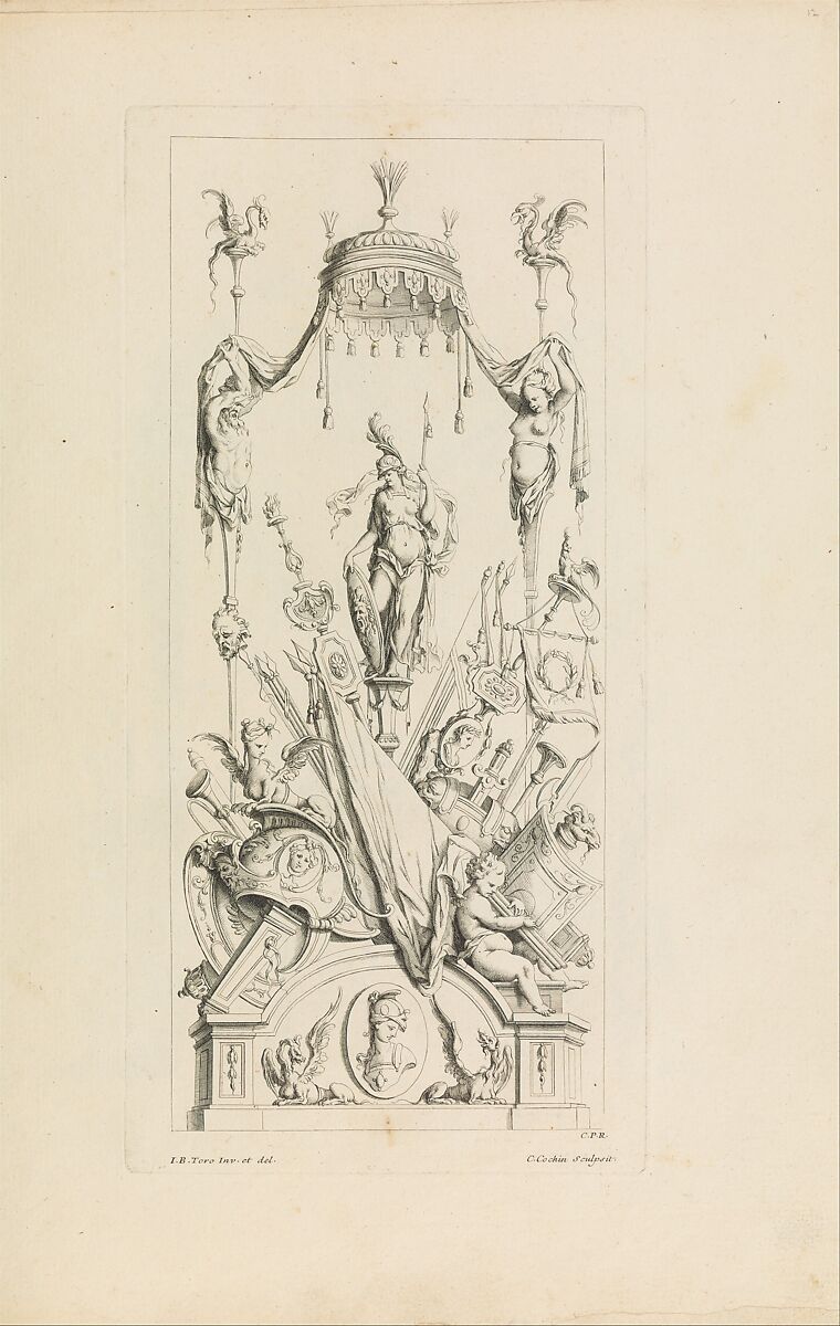 Trophées Nouvellement Inventez par J.B. Toro., Jean Bernard Toro (French, Dijon 1672–1731 Toulon), Etching 