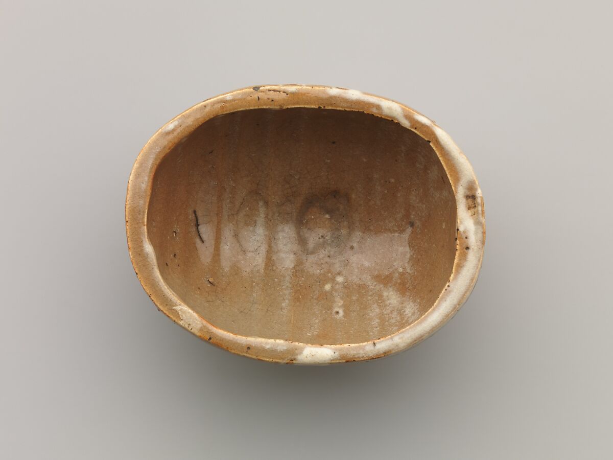 Bowl with Cross Decoration, Stoneware with inlaid design (probably Seto ware), Japan