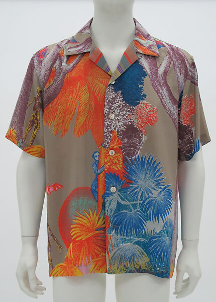 Shirt, Miyake Design Studio (Japanese, founded 1970), silk, mother-of-pearl, Japanese 