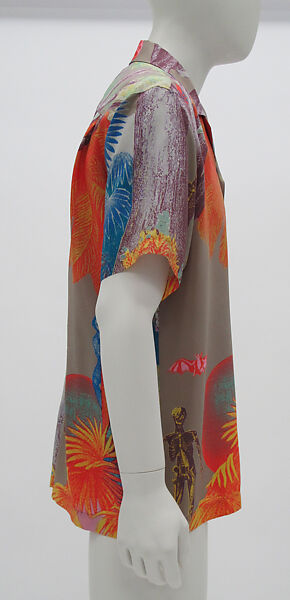 Shirt, Miyake Design Studio (Japanese, founded 1970), silk, mother-of-pearl, Japanese