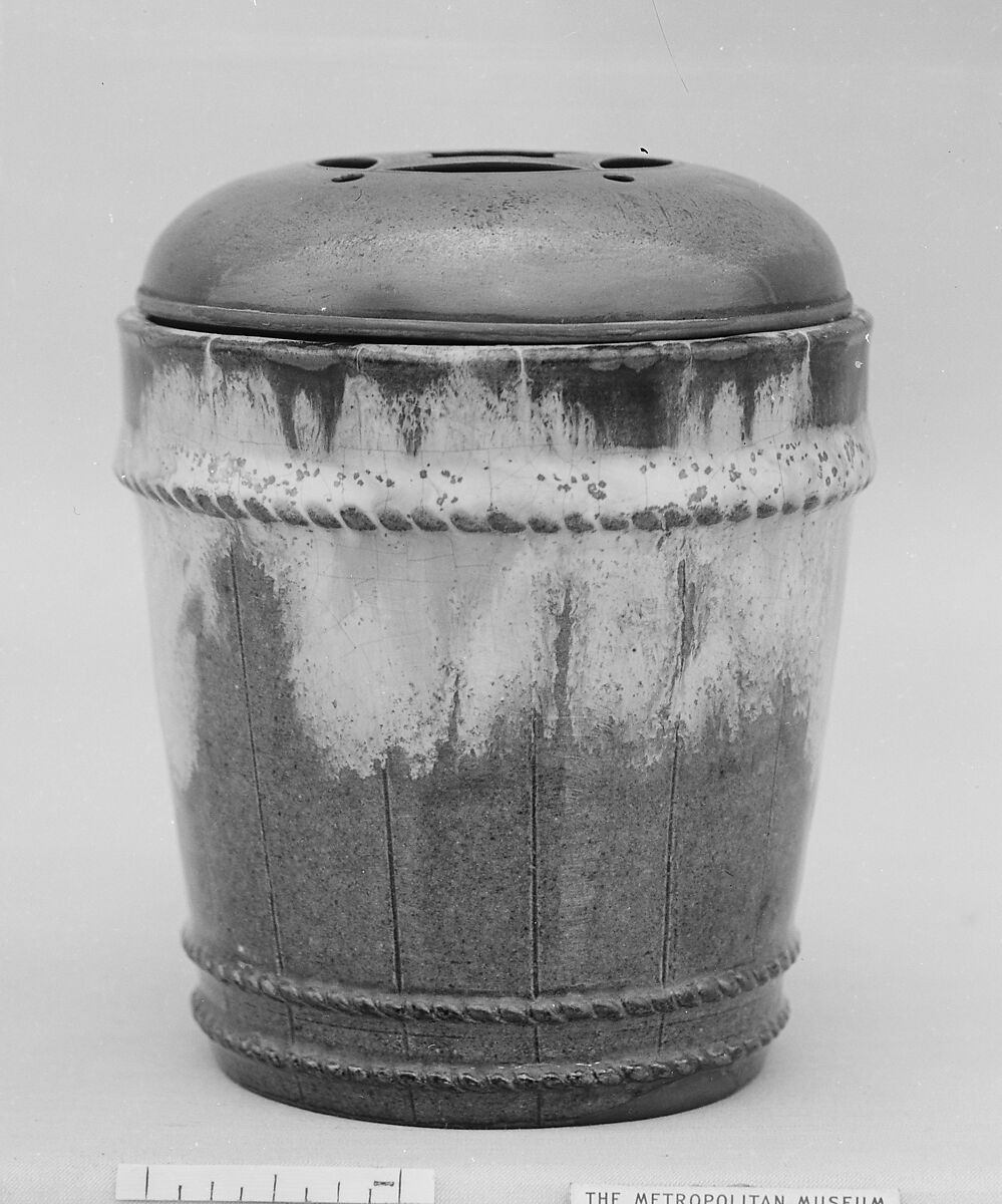 Incense Burner, Clay covered with a transparent glaze and splashes (Awata ware), Japan 