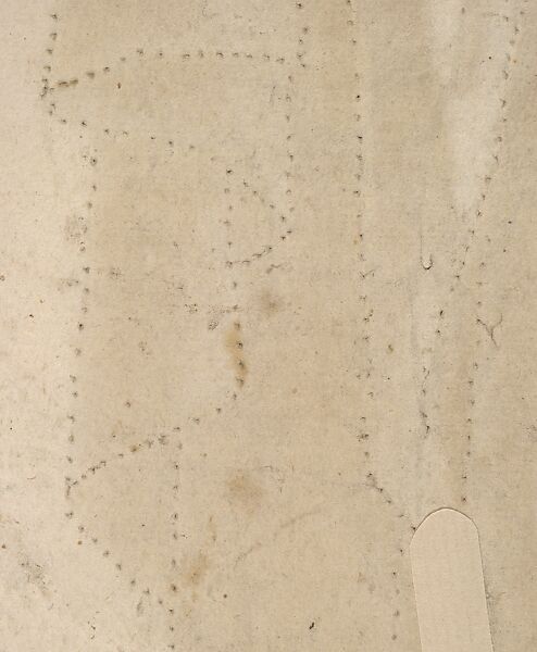 Standing Female Figure (St. Anne; Cartoon for a Painting), Vittore Carpaccio (Italian, Venice 1460/66?–1525/26 Venice), Pen and brown ink, brush and gray-brown wash, over charcoal underdrawing; outlines pricked for transfer, on two glued sheets of paper with overlapping joins