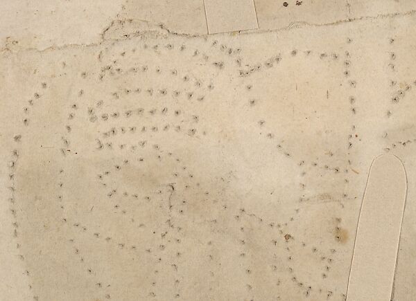 Standing Female Figure (St. Anne; Cartoon for a Painting), Vittore Carpaccio (Italian, Venice 1460/66?–1525/26 Venice), Pen and brown ink, brush and gray-brown wash, over charcoal underdrawing; outlines pricked for transfer, on two glued sheets of paper with overlapping joins