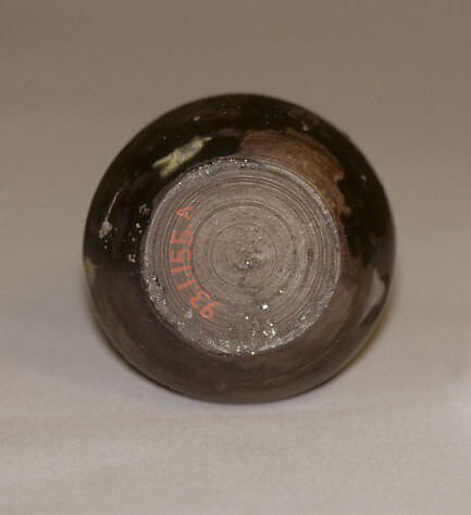 Gourd-shaped Tea Caddy, Clay covered with glaze dappled with a splash around the neck (Takatori ware), Japan