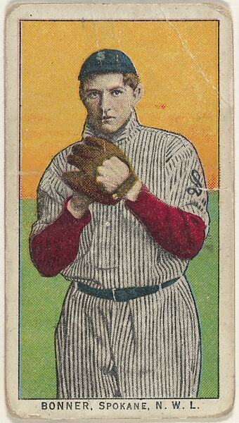 Bonner, Spokane, Northwestern League, from the "Obak Baseball Players" set (T212), issued by the American Tobacco Company to promote Obak Mouthpiece Cigarettes, Issued by the California branch of the American Tobacco Company, Commercial color lithograph 