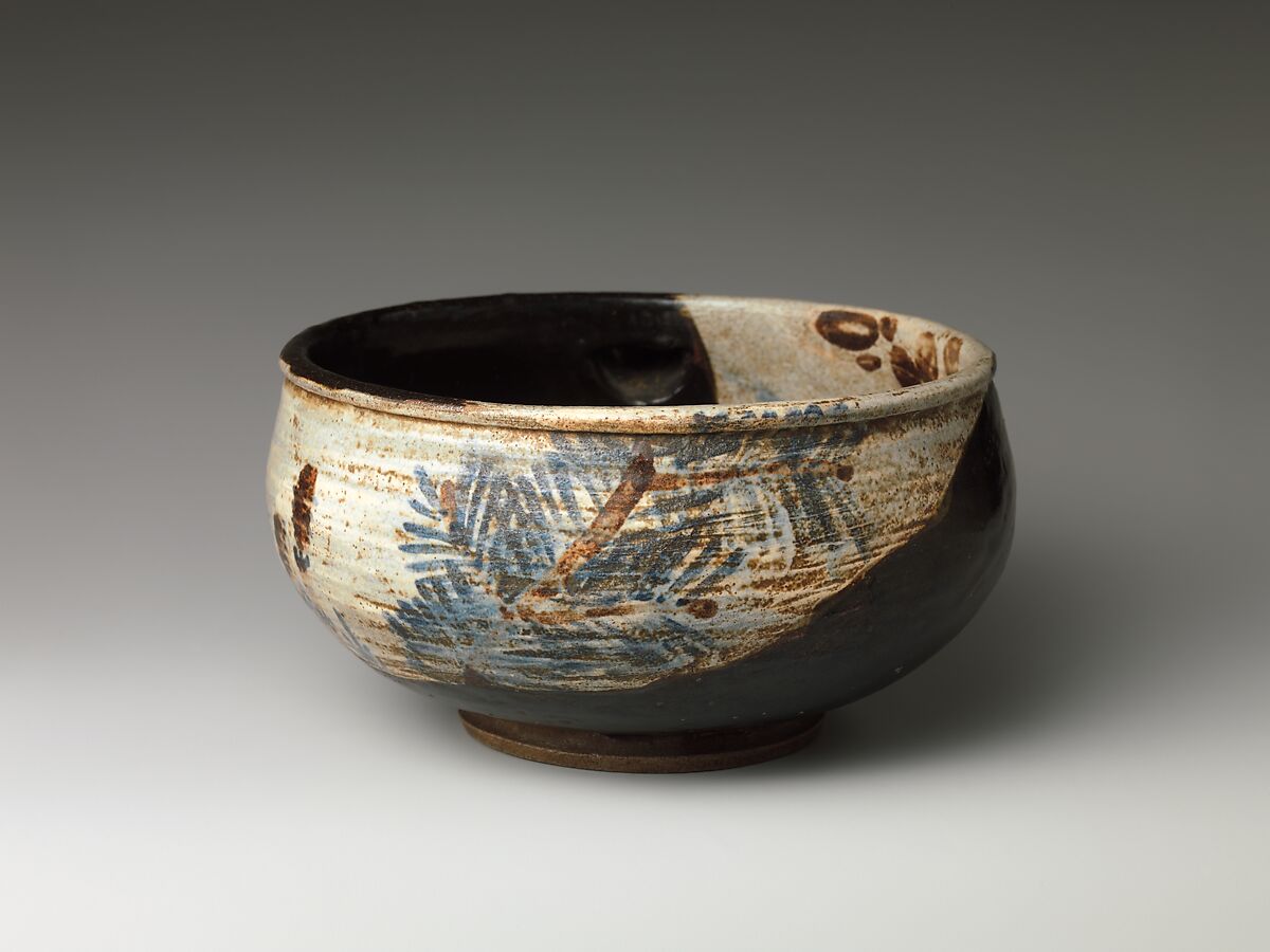 Water Pot, Ogata Kenzan (Japanese, 1663–1743), Clay covered with white and black glazes and decorated on the white parts under the glaze (Kenzan style), Japan