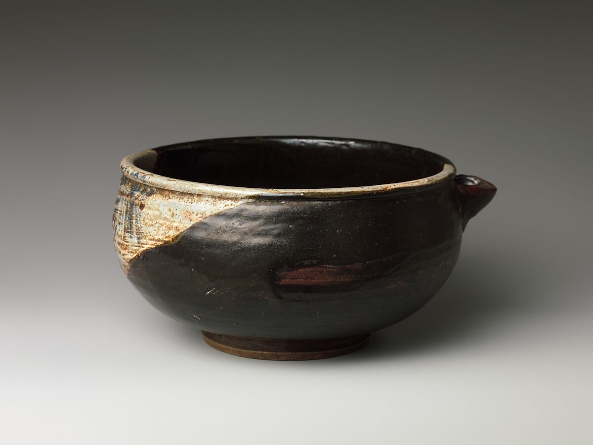 Water Pot, Ogata Kenzan (Japanese, 1663–1743), Clay covered with white and black glazes and decorated on the white parts under the glaze (Kenzan style), Japan