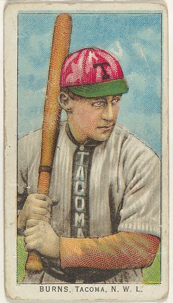 Burns, Tacoma, Northwestern League, from the "Obak Baseball Players" set (T212), issued by the American Tobacco Company to promote Obak Mouthpiece Cigarettes, Issued by the California branch of the American Tobacco Company, Commercial color lithograph 