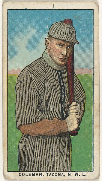 Coleman, Tacoma, Northwestern League, from the "Obak Baseball Players" set (T212), issued by the American Tobacco Company to promote Obak Mouthpiece Cigarettes, Issued by the California branch of the American Tobacco Company, Commercial color lithograph 