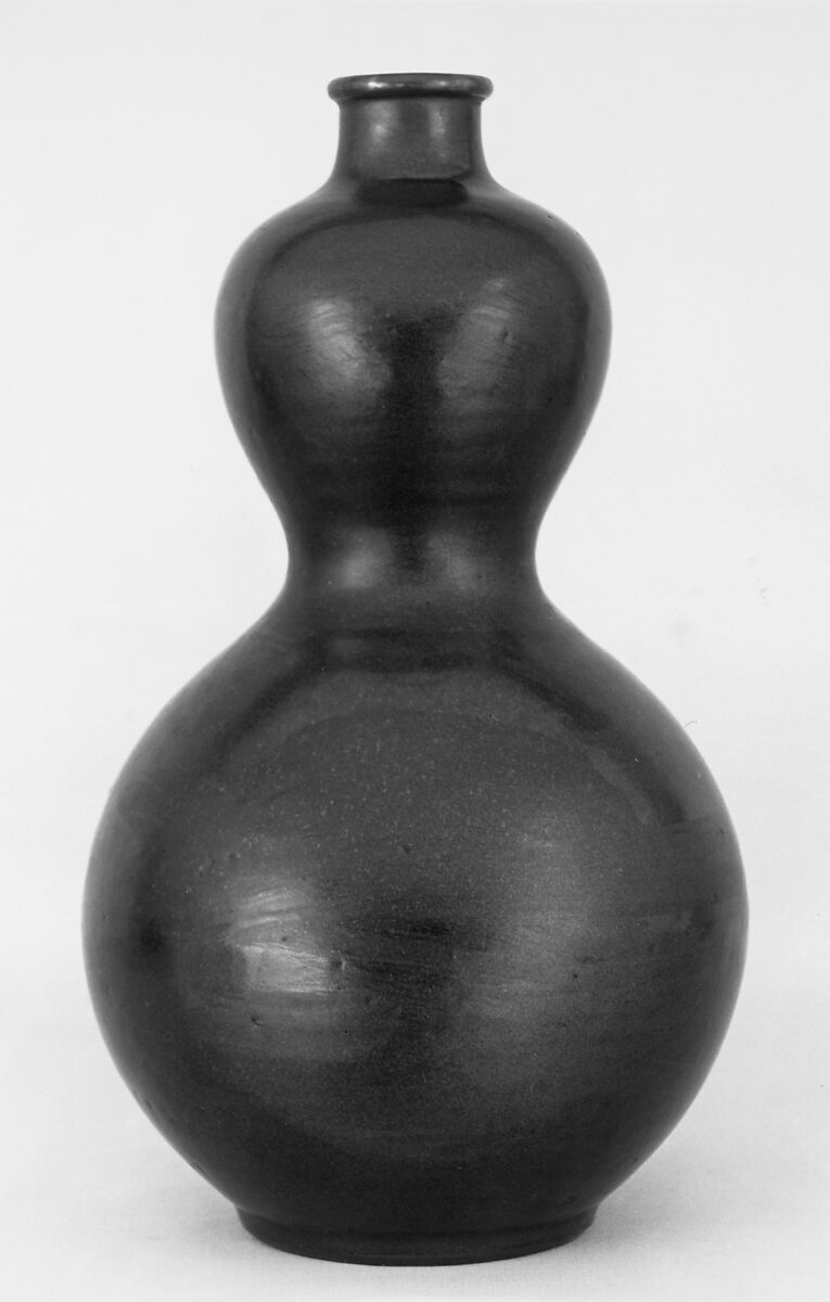 Gourd-shaped Bottle, Pottery covered with glaze, Japan 