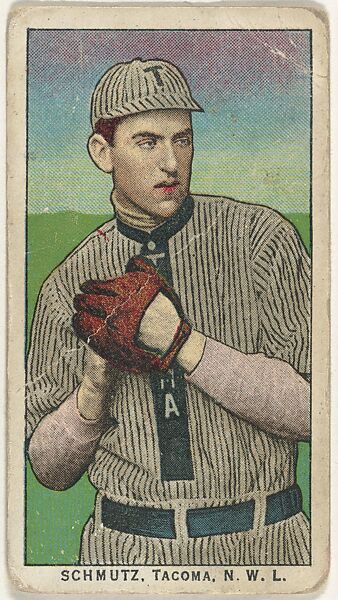 Schmutz, Tacoma, Northwestern League, from the "Obak Baseball Players" set (T212), issued by the American Tobacco Company to promote Obak Mouthpiece Cigarettes, Issued by the California branch of the American Tobacco Company, Commercial color lithograph 