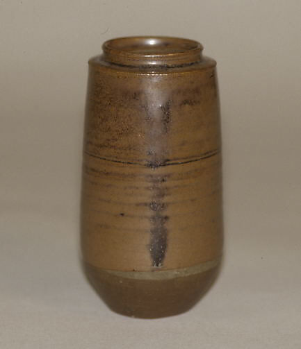Tea Jar, Smooth clay covered with glaze with markings; left-handed itogiri (Seto ware), Japan