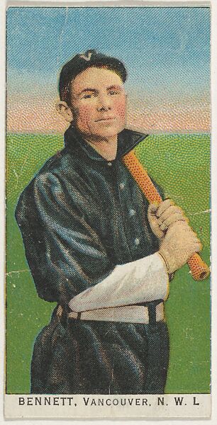 Bennett, Vancouver, Northwestern League, from the "Obak Baseball Players" set (T212), issued by the American Tobacco Company to promote Obak Mouthpiece Cigarettes, Issued by the California branch of the American Tobacco Company, Commercial color lithograph 