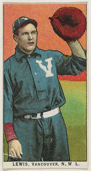 Lewis, Vancouver, Northwestern League, from the "Obak Baseball Players" set (T212), issued by the American Tobacco Company to promote Obak Mouthpiece Cigarettes, Issued by the California branch of the American Tobacco Company, Commercial color lithograph 