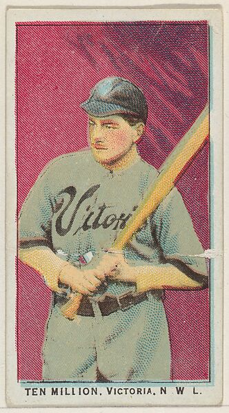 Ten Million, Victoria, Northwestern League, from the "Obak Baseball Players" set (T212), issued by the American Tobacco Company to promote Obak Mouthpiece Cigarettes, Issued by the California branch of the American Tobacco Company, Commercial color lithograph 