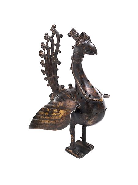Peacock-Shaped Incense Burner, Brass 