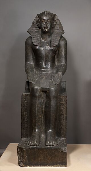 Statue of Khaneferre Sebekhotep IV Seated, Dioritic gabbro 