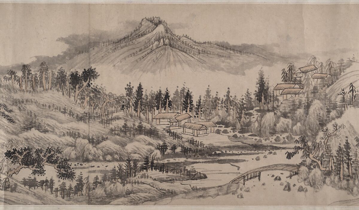 Remote Valleys, Sounds of Waterfalls, Deep Forests, Liu Yu (Chinese, 1620–after 1689), Handscroll; ink and color on paper, China
