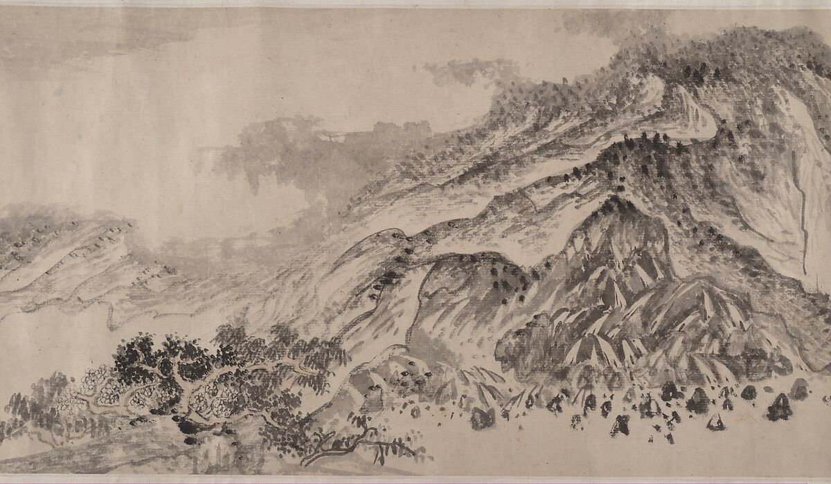 Remote Valleys, Sounds of Waterfalls, Deep Forests, Liu Yu (Chinese, 1620–after 1689), Handscroll; ink and color on paper, China