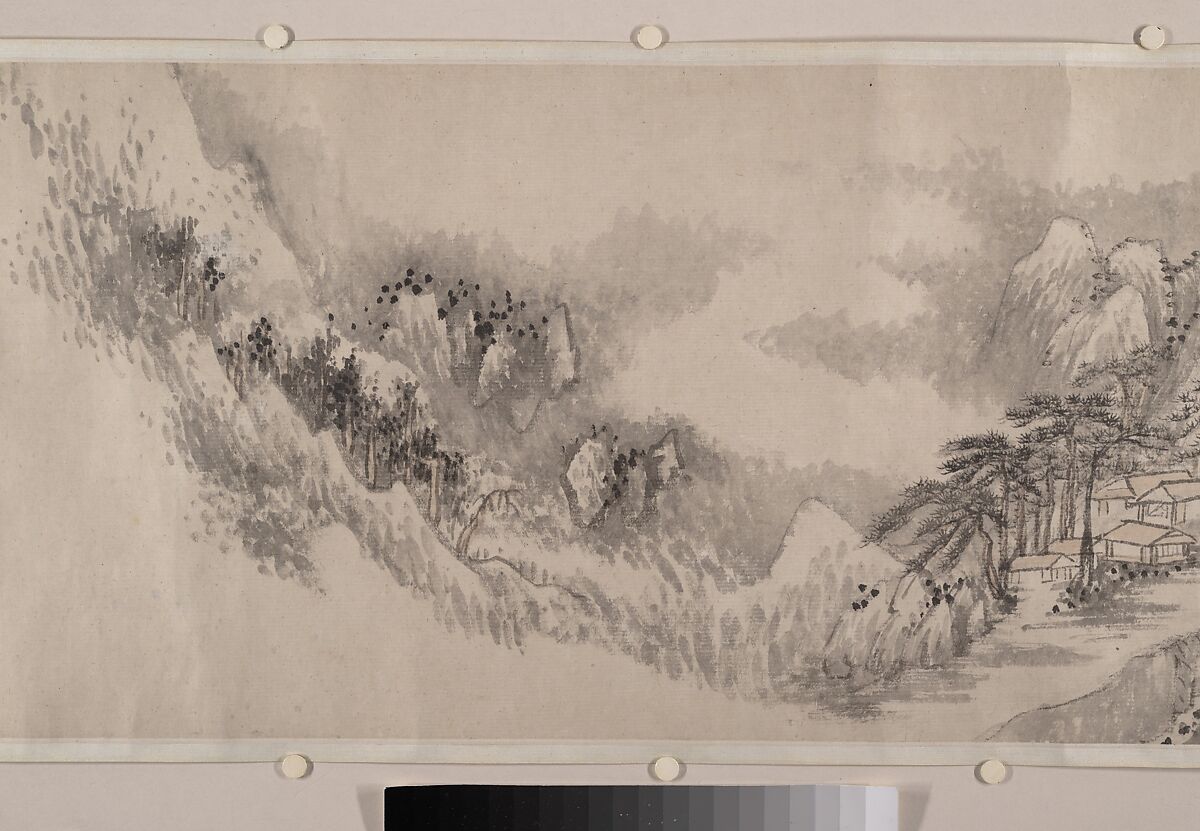 Remote Valleys, Sounds of Waterfalls, Deep Forests, Liu Yu (Chinese, 1620–after 1689), Handscroll; ink and color on paper, China