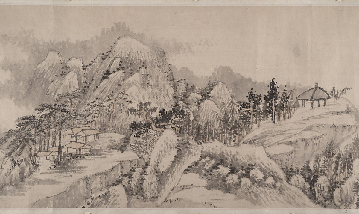 Remote Valleys, Sounds of Waterfalls, Deep Forests, Liu Yu (Chinese, 1620–after 1689), Handscroll; ink and color on paper, China 