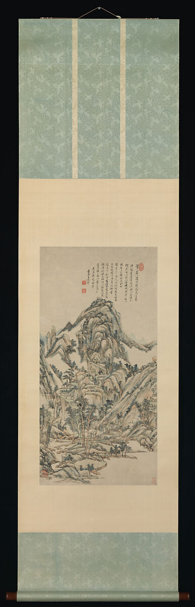 Landscape for Zhanting, Wang Yuanqi (Chinese, 1642–1715), Hanging scroll; ink and color on paper, China