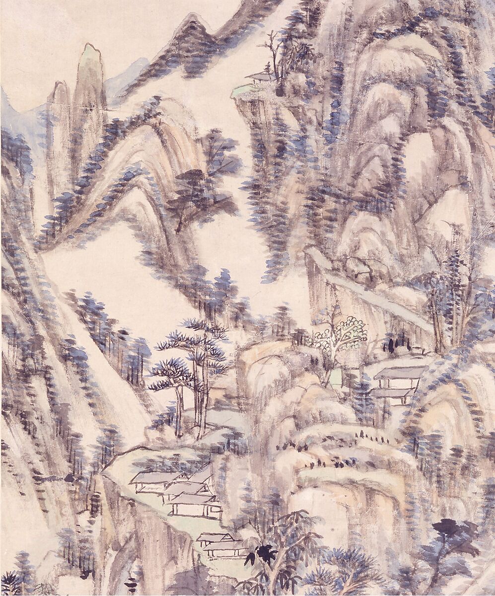 Landscape for Zhanting, Wang Yuanqi (Chinese, 1642–1715), Hanging scroll; ink and color on paper, China
