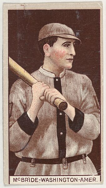 George McBride, Washington, American League, from the Brown Background series (T207) for the American Tobacco Company, Issued by American Tobacco Company, Commercial lithograph 