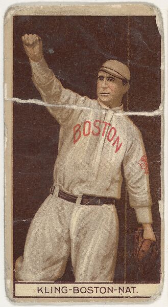 John Kling, Boston, National League, from the Brown Background series (T207) for the American Tobacco Company, Issued by American Tobacco Company, Commercial lithograph 