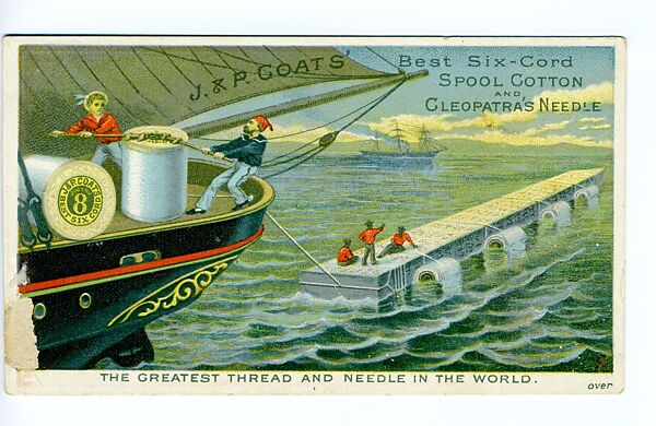 Needle and Thread Trade Card of the J&P Coats (Thread Company), Printed paper 